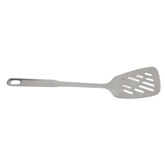 Matlagningssked Rostsäker Smidigt 304 rostfritt stålspatel Halkbeständigt handtag Matlagningssked för hemköksstål (med hål)