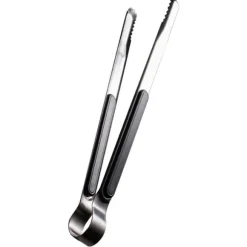 Matlagningstång Rostfritt stål BBQ Steak Clip 25,5 cm Svart