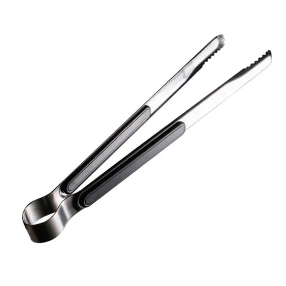 Matlagningstång Rostfritt stål BBQ Steak Clip 25,5 cm Svart