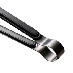 Matlagningstång Rostfritt stål BBQ Steak Clip 25,5 cm Svart