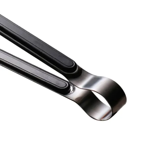Matlagningstång Rostfritt stål BBQ Steak Clip 25,5 cm Svart