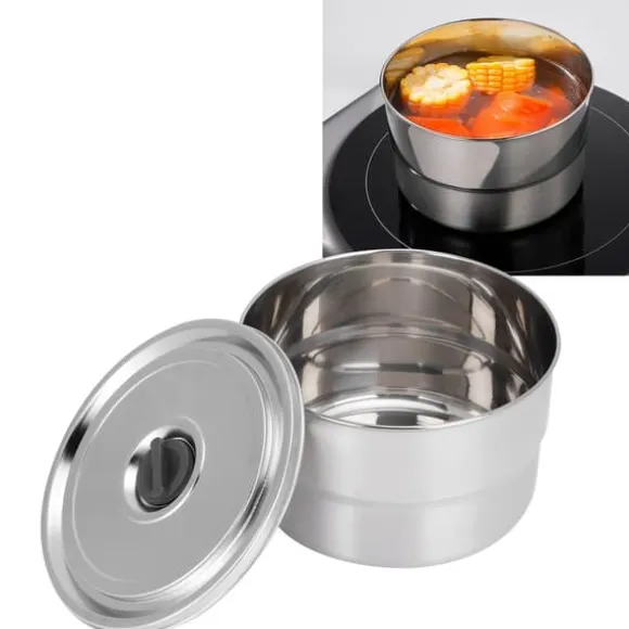 Matlåda Bärbar 304 Rostfritt Stål Matförvaringsbehållare För Skolpicknick Camping 1600ml