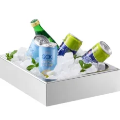 Matserveringsdisplaybehållare, 34,5x27,6x24,5 cm, rostfritt stål