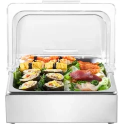 Matserveringsdisplaybehållare, 34,5x27,6x24,5 cm, rostfritt stål