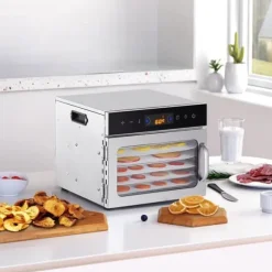 Mattorkarmaskin 6 Brickor, Rostfritt Stål 400W, Jerky Frukttorkning, Hög Effektivitet