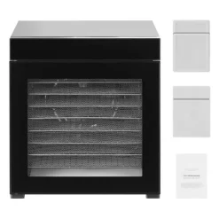 Mattorkarmaskin med 10 brickor, Rostfritt Stål 1000W, för Torkning av Jerky och Frukt