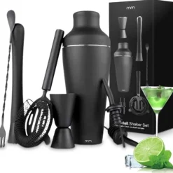 Mattsvart bartenderset