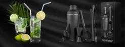 Mattsvart bartenderset