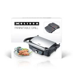 MELISSA Panini / bordsgrill 1600W Svart / Rostfritt stål topphölje