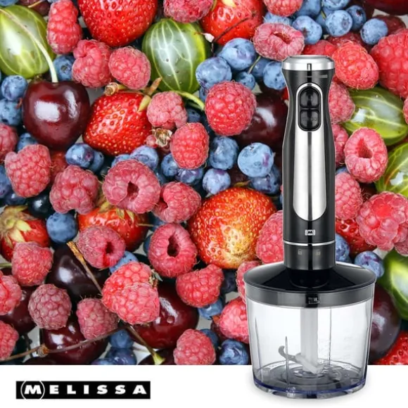 MELISSA Stavmixer med hackare visp kopp 600W Svart / Rostfritt stål