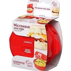 Mikrobläckäggkokare - Sistema - SI1117 - Röd - Plast - Ångventil