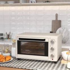 Minibackugn 21 L med rotisserie, 3 lägen, 100–230 °C, galler & plåt, rostfritt/glas, cremevit