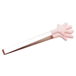 Minitång av silikon Serveringstång Mattång Små barntång för servering Matlagning Förrätter Iskub Frukt Socker Rosa Palmform