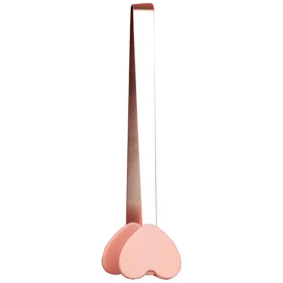 Minitång av silikon Serveringstång Mattång Små barntång för servering Matlagning Förrätter Iskub Frukt Socker Rosa Hjärtaform