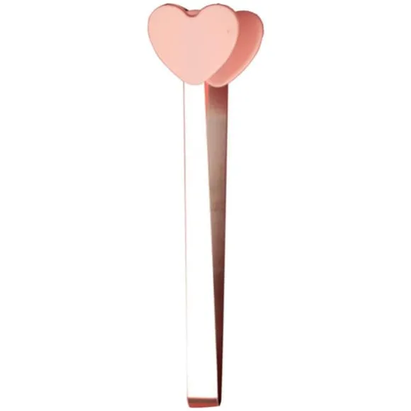 Minitång av silikon Serveringstång Mattång Små barntång för servering Matlagning Förrätter Iskub Frukt Socker Rosa Hjärtaform