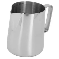 mjölkskummande kanna med latte art-penna glansig silver 304 rostfritt stål innerskala kaffe ångande mjölkgräddekopp 350 ml