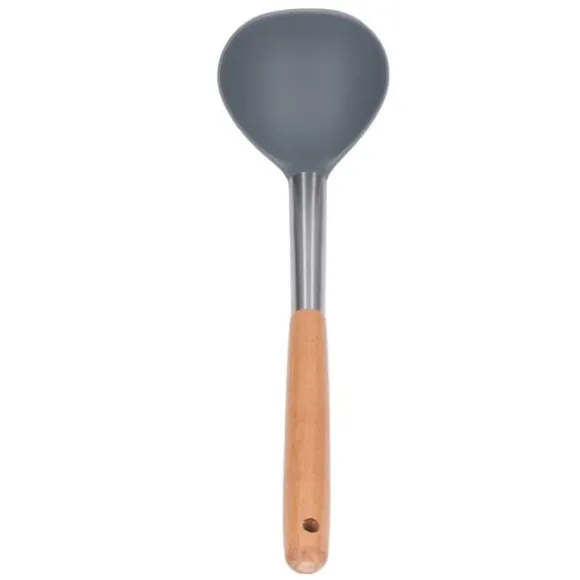 Mjuk silikonsoppslev med slitstarkt trähandtag - nonstick och reptålig