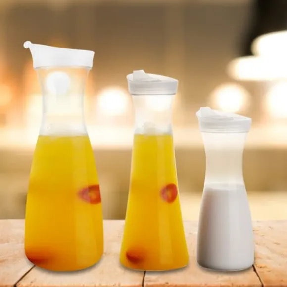 600ml akryl transparent juiceflaska vattenkanna iskall juicekanna med lock för bar hemmabruk