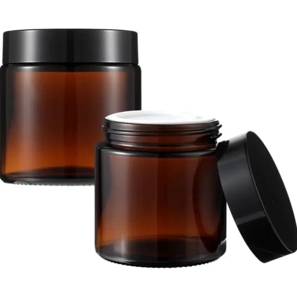 120 ml brun glasburk 58/R3 + lock 4 färger att välja mellan!