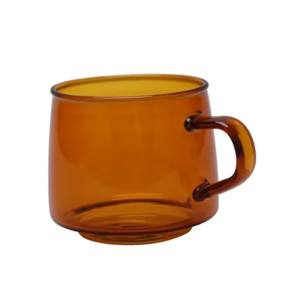 350 ml kaffekopp i glas Kristall kaffemugg med handtag hög temperaturbeständighet för hem och CafeAmber
