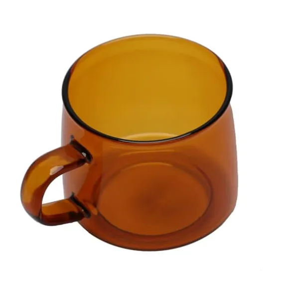 350 ml kaffekopp i glas Kristall kaffemugg med handtag hög temperaturbeständighet för hem och CafeAmber