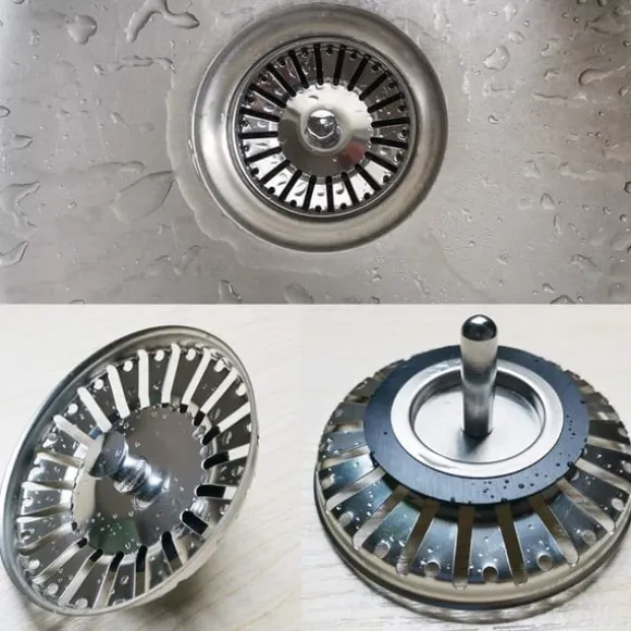 84mm Rostfritt Stål Diskbänkssil - Perfekt Diskbänkstillbehör, Kompatibelt med Standard Diskbänkar