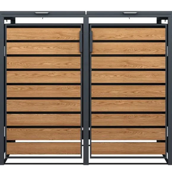 Modern 240L Dubbel Soptunnelskydd med Väderskyddad Design för Trädgårdsförvaring