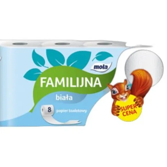 Mola Familijna vitt toalettpapper 8 rullar