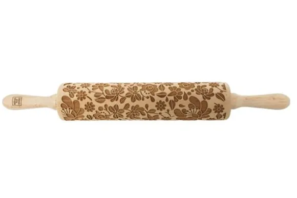 MoodForWood Träkavel, Graverad, 43 cm med Handtag, Perfekt för Bakning - Ungerskt Folkmönster