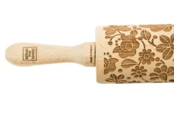 MoodForWood Träkavel, Graverad, 43 cm med Handtag, Perfekt för Bakning - Ungerskt Folkmönster