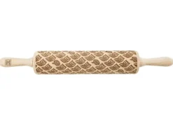 MoodForWood Träkavel, Graverad, 43 cm med Handtag, Perfekt för Bakning - Ugglemönster