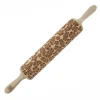 MoodForWood Träkavel, Graverad, 43 cm med Handtag, Perfekt för Bakning - Paradise Pattern