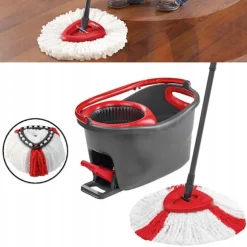 Moppdyna roterande 38 cm – Mikrofiber | Tvättbar | Ersättningsdel för Vileda Easy Wring, Turbo