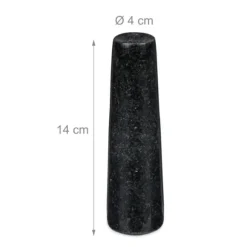 Mortel och stöt, Granit, 12x8.5 cm, Svart