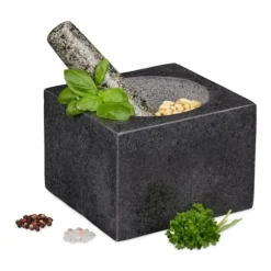 Mortel och stöt, 10.5x14.5x14.5 cm, Grå