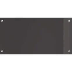 Mörk Grå Kök Backsplash i Härdat Glas - Värmebeständig & Lätt att Rengöra | Storlek: 80x40x0,6 cm