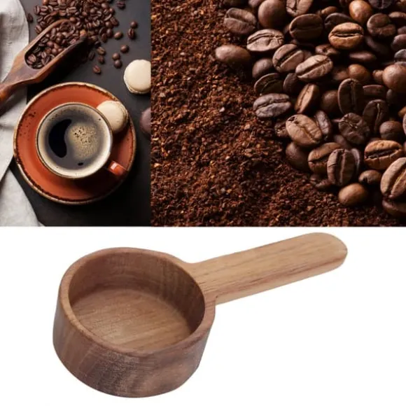 Mätsked i trä för kaffe, kökssoppa, måttsked för kaffebönor, 8g