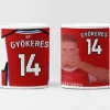 Mugg med tryck Gyökeres arsenal spelare tryck