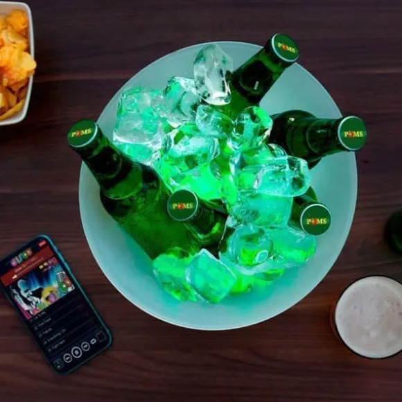 Multifunktionell iskubshink - LED - Bluetooth-högtalare - 7 färger - Laddningsbar - IPX4