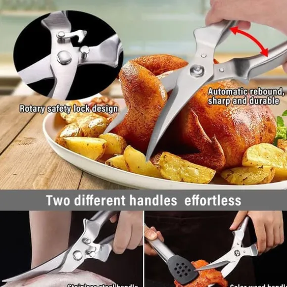 multifunktionell stark kökssax i rostfritt stål, sax för kycklingben, kött, grönsaker, fisk