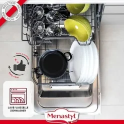 Musselgryta - MENASTYL - 3645567 - Emaljerat stål - Svart - 18 cm - 2,7 liter - Lämplig för alla spishällar inklusive induktion