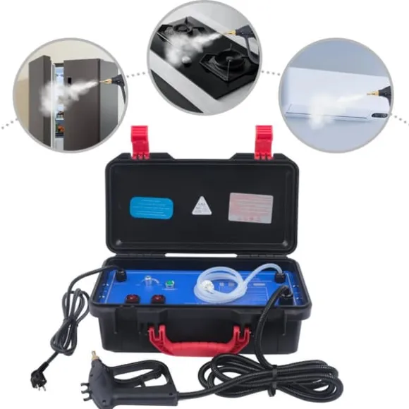 Ångrengörare - Ångtvätt - 3000 W 220 V - ABS och rostfritt stål - För fett/fläckar/damm/smuts - Svart