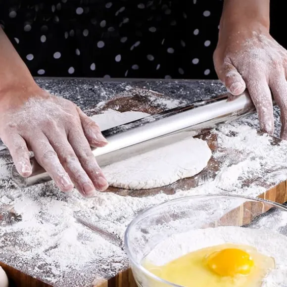 Non-stick rostfritt stål kavel kakdeg rulle bakning bakverk bakform verktyg