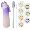 OBOSOE Air-Up Luftvattenflaska 650ml – 7 Smakkapslar | Sockerfri & Aromatisk | Gradient Lila med Suprör