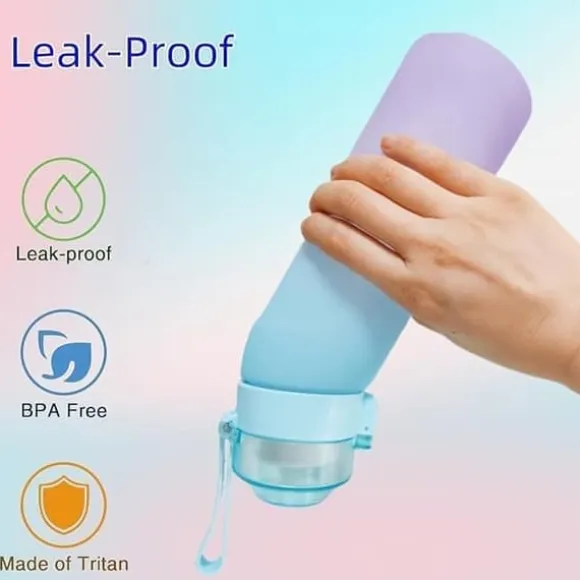 OBOSOE Air-Up Luftvattenflaska 650ml – 7 Smakkapslar | Sockerfri & Aromatisk | Gradient Lila med Suprör