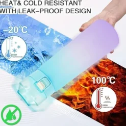 OBOSOE Air-Up Luftvattenflaska 650ml – 7 Smakkapslar | Sockerfri & Aromatisk | Gradient Lila med Suprör