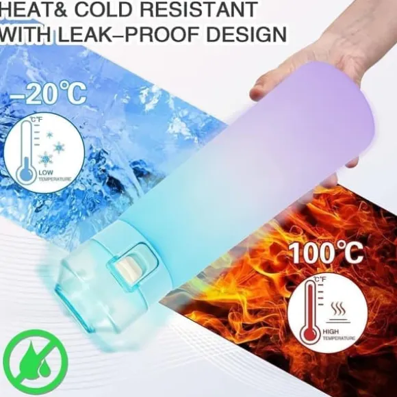 OBOSOE Air-Up Luftvattenflaska 650ml – 7 Smakkapslar | Sockerfri & Aromatisk | Gradient Lila med Suprör
