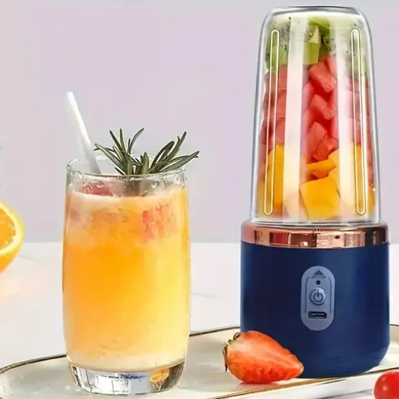 OBOSOE Bärbar Juice Extractor / Juicepress – USB-Uppladdningsbar, Reselock, För Smoothies & Juice
