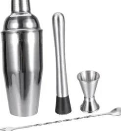 OBOSOE Cocktail set Dubbel shaker 750ml Rostfritt stål Silver 4 delar