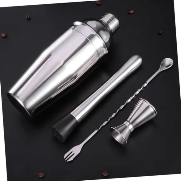 OBOSOE Cocktail set Dubbel shaker 750ml Rostfritt stål Silver 4 delar